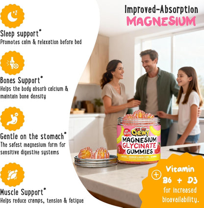 Magnesium Glycinate Gummies with B6 & D3 – Sleep & Calm Support