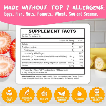 Magnesium Glycinate Gummies with B6 & D3 – Sleep & Calm Support