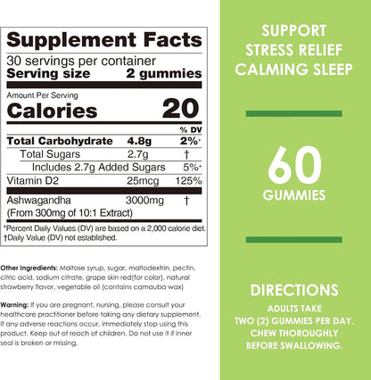 Ashwagandha Gummies with Vitamin D2 – High Potency Mood Support