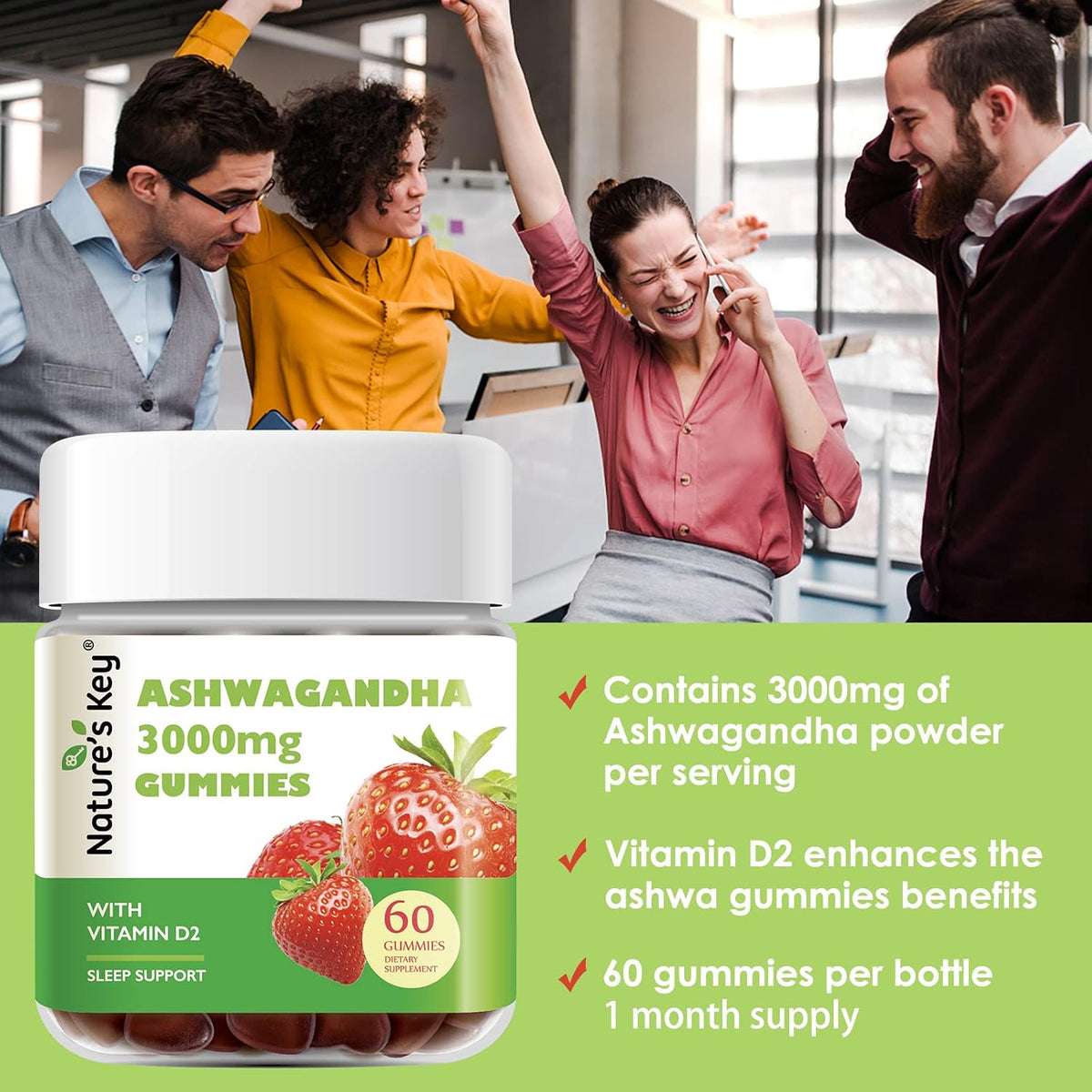 Ashwagandha Gummies with Vitamin D2 – High Potency Mood Support