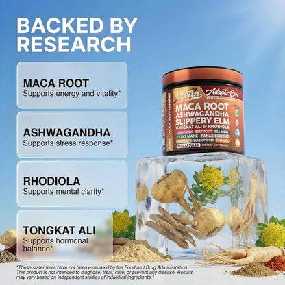 Organic Maca Root Complex Capsules – Adaptogen Blend