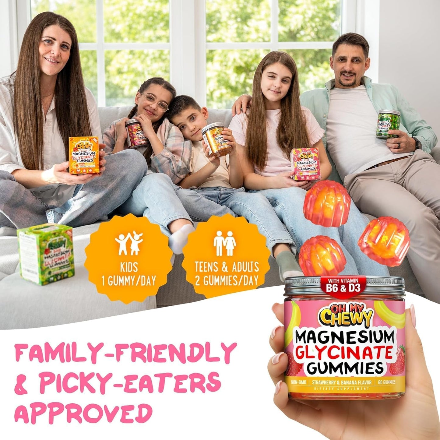 Magnesium Glycinate Gummies with B6 & D3 – Sleep & Calm Support