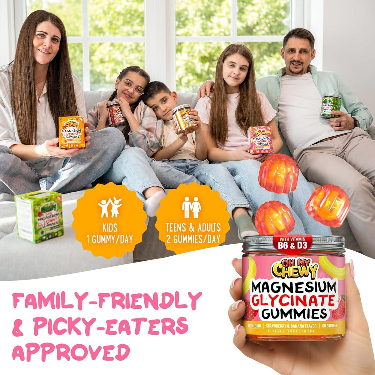 Magnesium Glycinate Gummies with B6 & D3 – Sleep & Calm Support