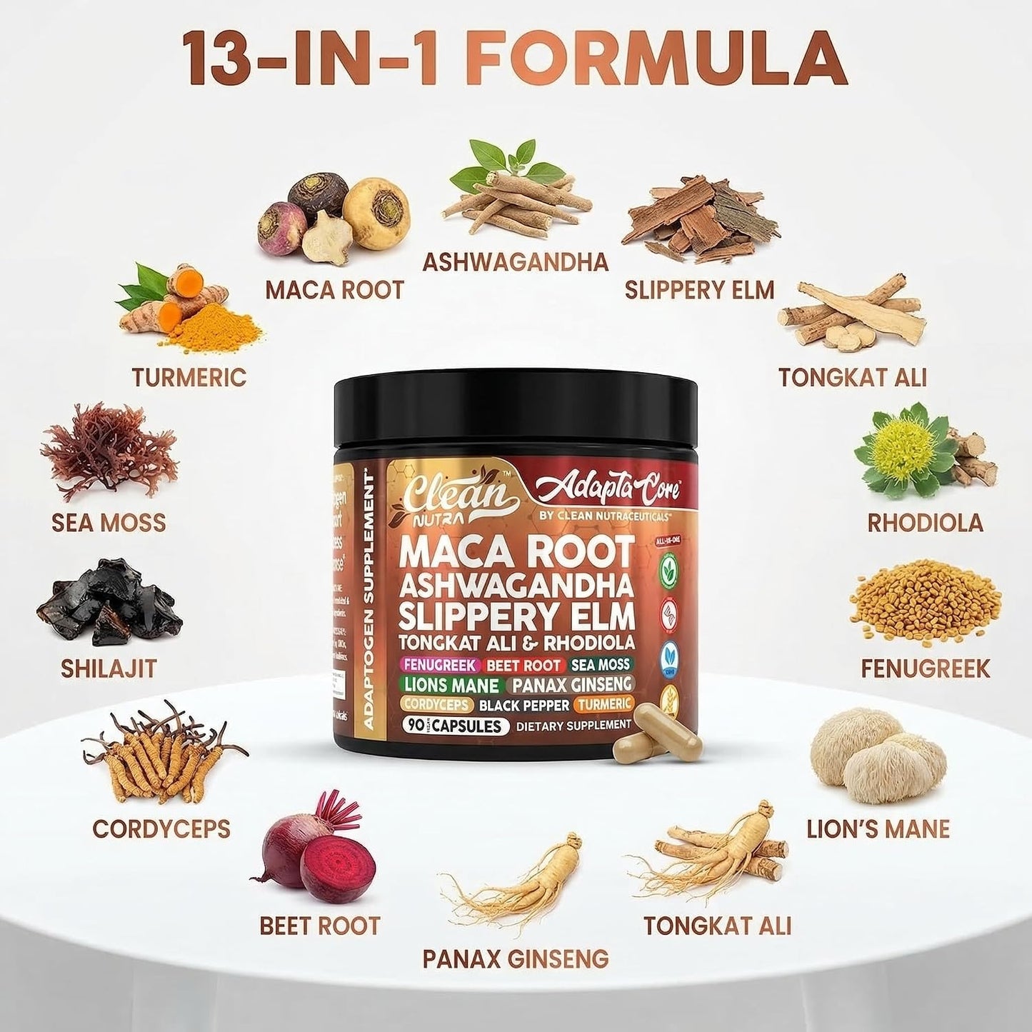 Organic Maca Root Complex Capsules – Adaptogen Blend