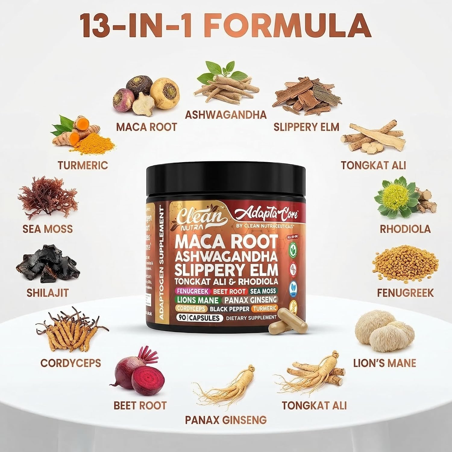Organic Maca Root Complex Capsules – Adaptogen Blend