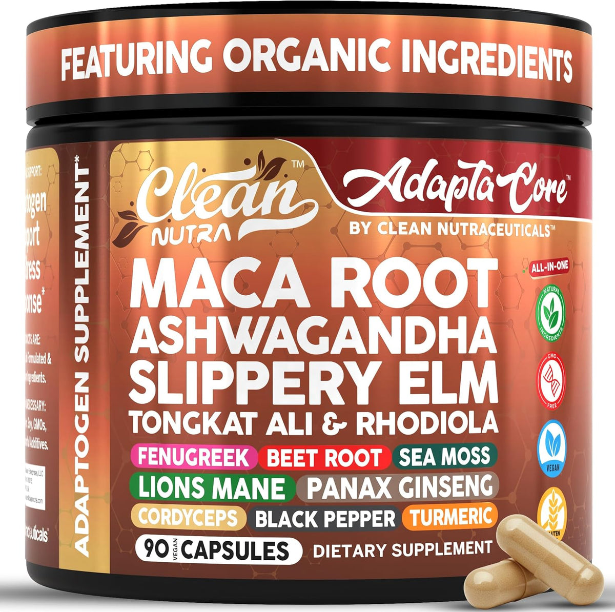Organic Maca Root Complex Capsules – Adaptogen Blend