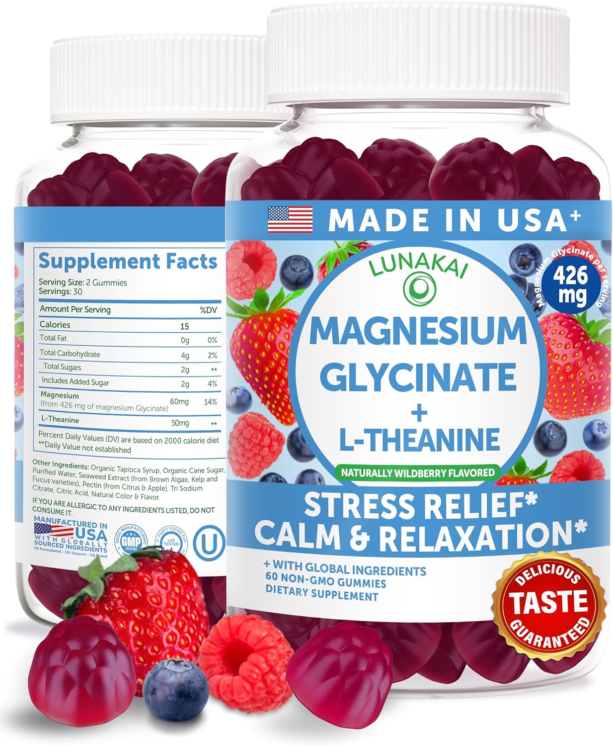 Magnesium Glycinate Gummies with L-Theanine – Calm & Sleep