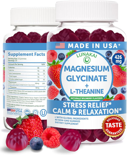 Magnesium Glycinate Gummies with L-Theanine – Calm & Sleep