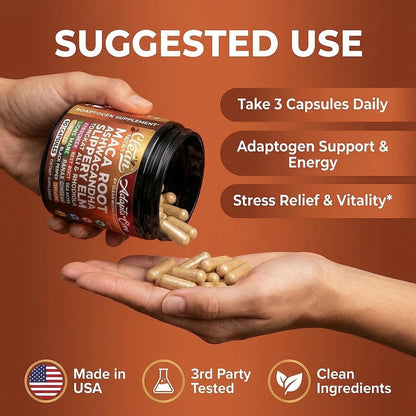 Organic Maca Root Complex Capsules – Adaptogen Blend