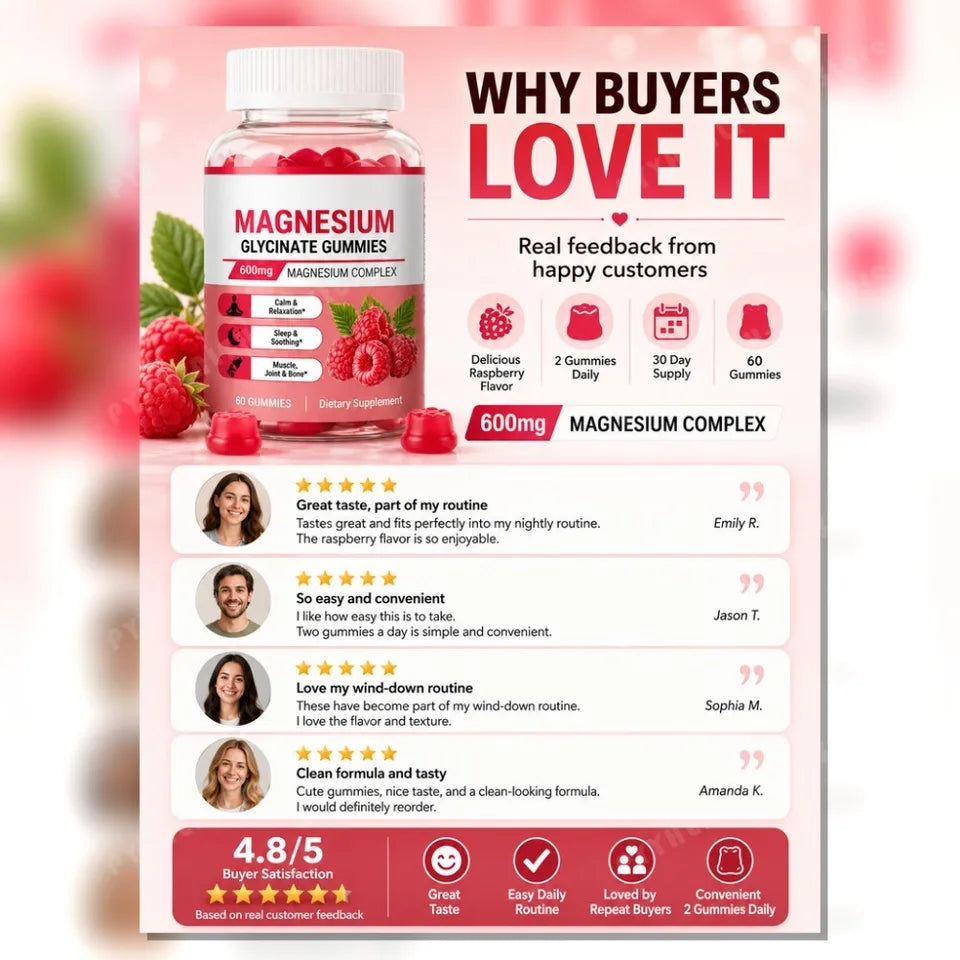 Magnesium Glycinate Gummies – Sleep, Calm & Muscle Support