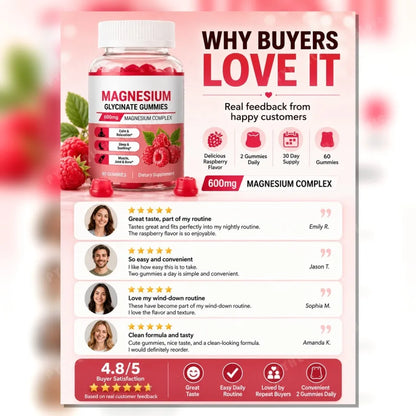 Magnesium Glycinate Gummies – Sleep, Calm & Muscle Support
