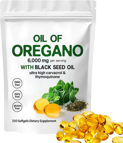 Oregano & Black Seed Oil Softgels – 4-in-1 Immune Support