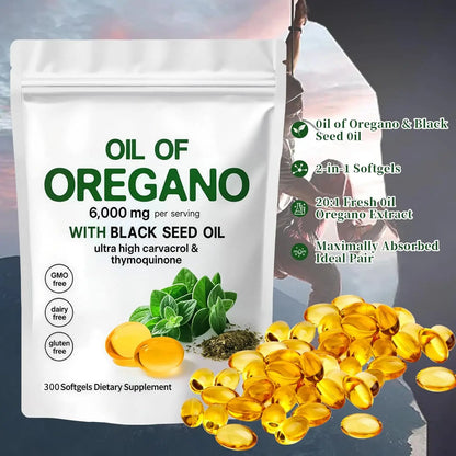 Oregano & Black Seed Oil Softgels – 4-in-1 Immune Support
