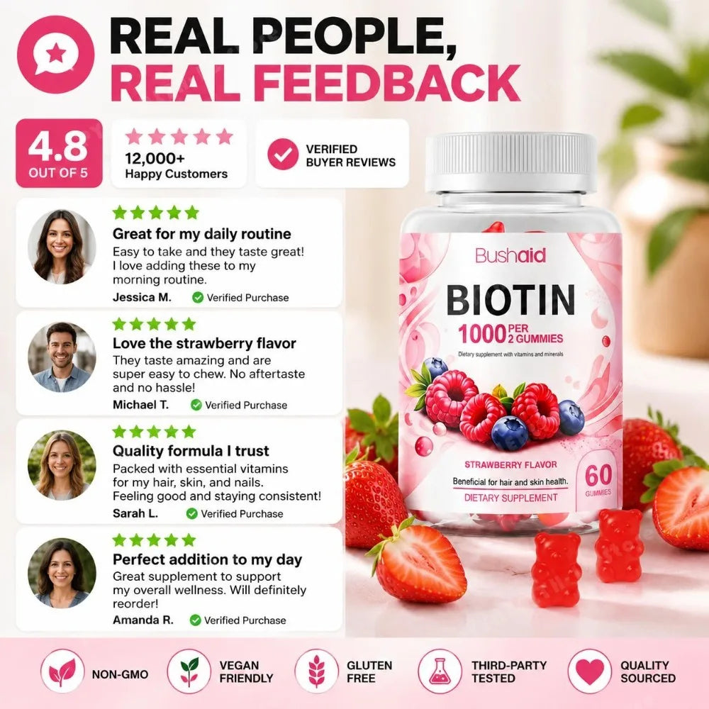 Biotin Hair, Skin & Nails Gummies – With Essential Vitamins