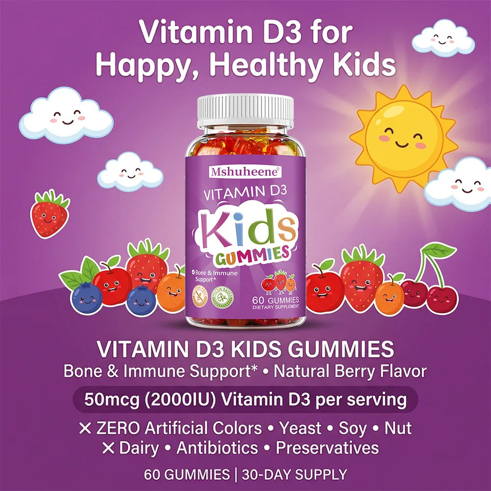 Kids Vitamin D3 Gummies for Bone and Immune Support