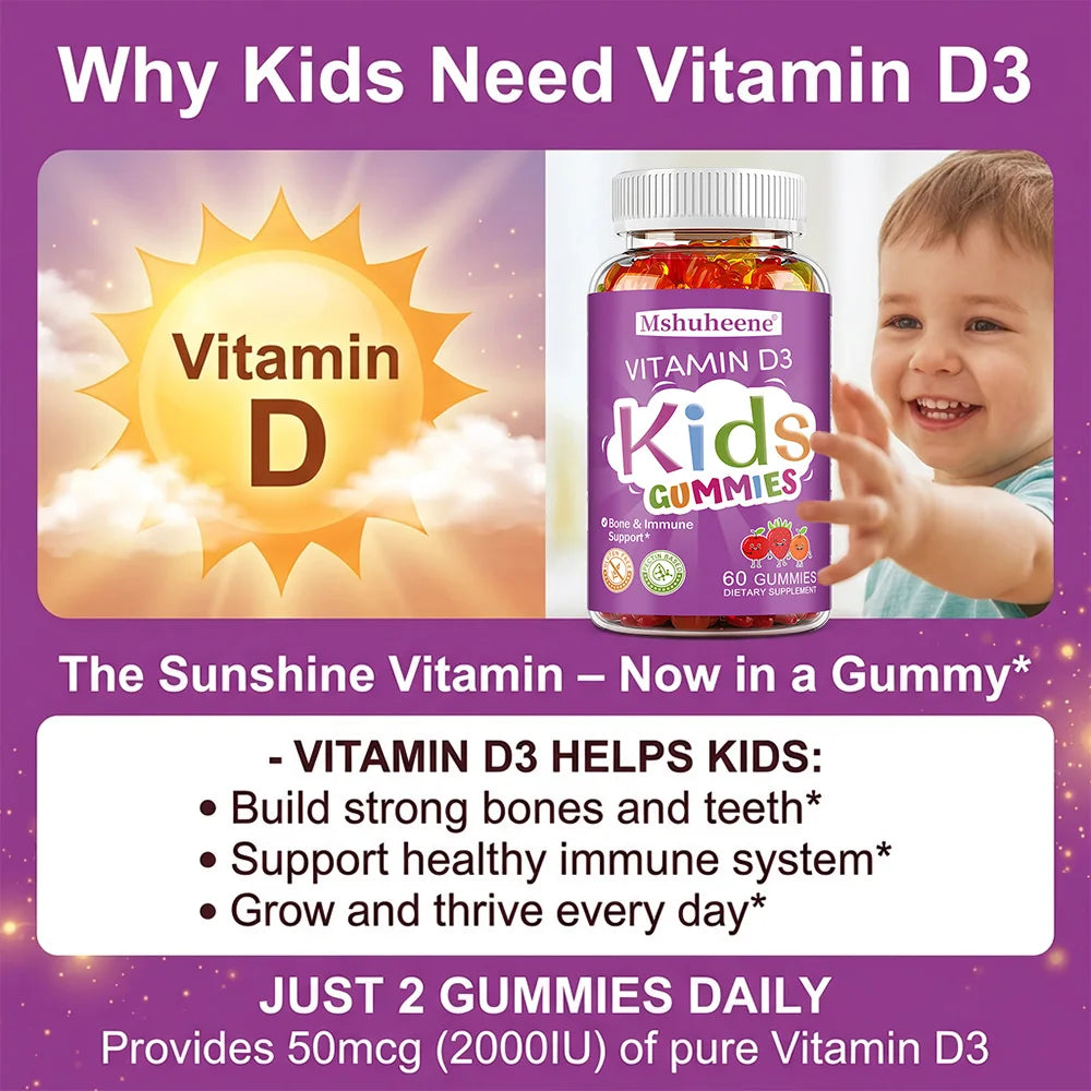 Kids Vitamin D3 Gummies for Bone and Immune Support