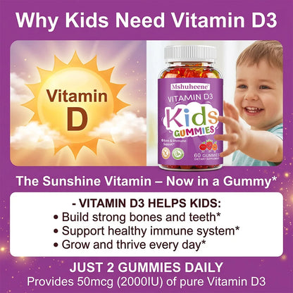 Kids Vitamin D3 Gummies for Bone and Immune Support